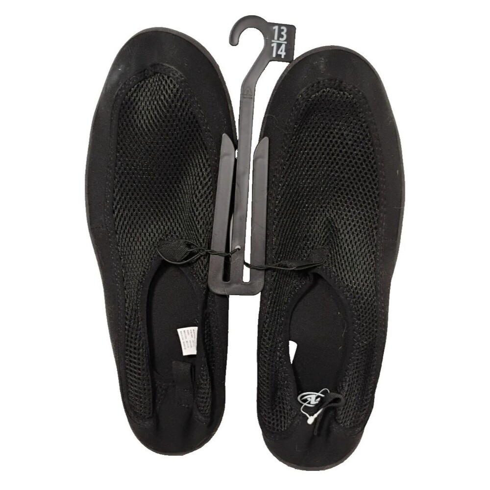 NEW Athletic Works Water Shoes Size 13-14  Black Stretch Netting Slip Resistant